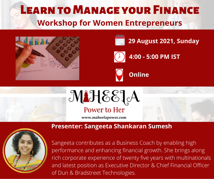 Learn & Manage your Finances - Workshop for Women Entrepreneurs