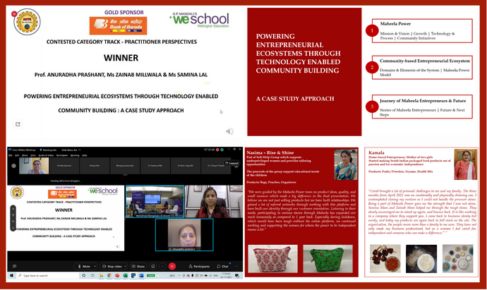 Winner at a National Conference on Women Entrepreneurship
