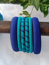 Load image into Gallery viewer, Designer Silk Thread Bangles - Blue
