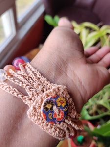 Handmade Crochet Jewellery - Bracelet with Glass Beads