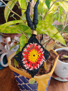 Handmade Crochet Jewellery - Diamond shaped Pendant