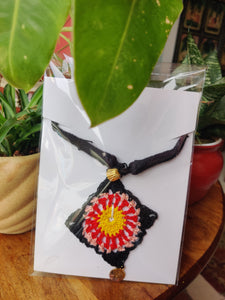 Handmade Crochet Jewellery - Diamond shaped Pendant