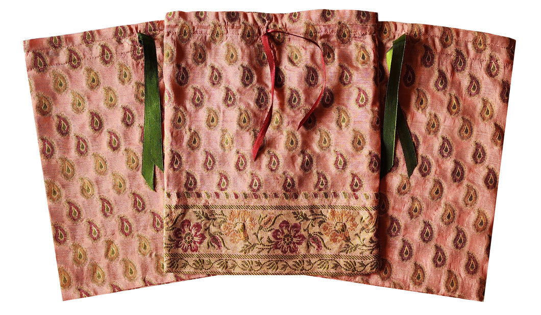 Gift Pouches / Thamboolam / Dryfruit Potlis - Set of 3 (GP0006)