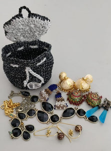 Crochet Trinket / Jewellery / Coin / Earbud Pouch