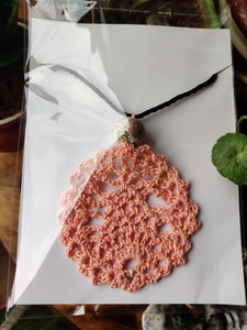 Handmade Crochet Jewellery - Peach Pendant